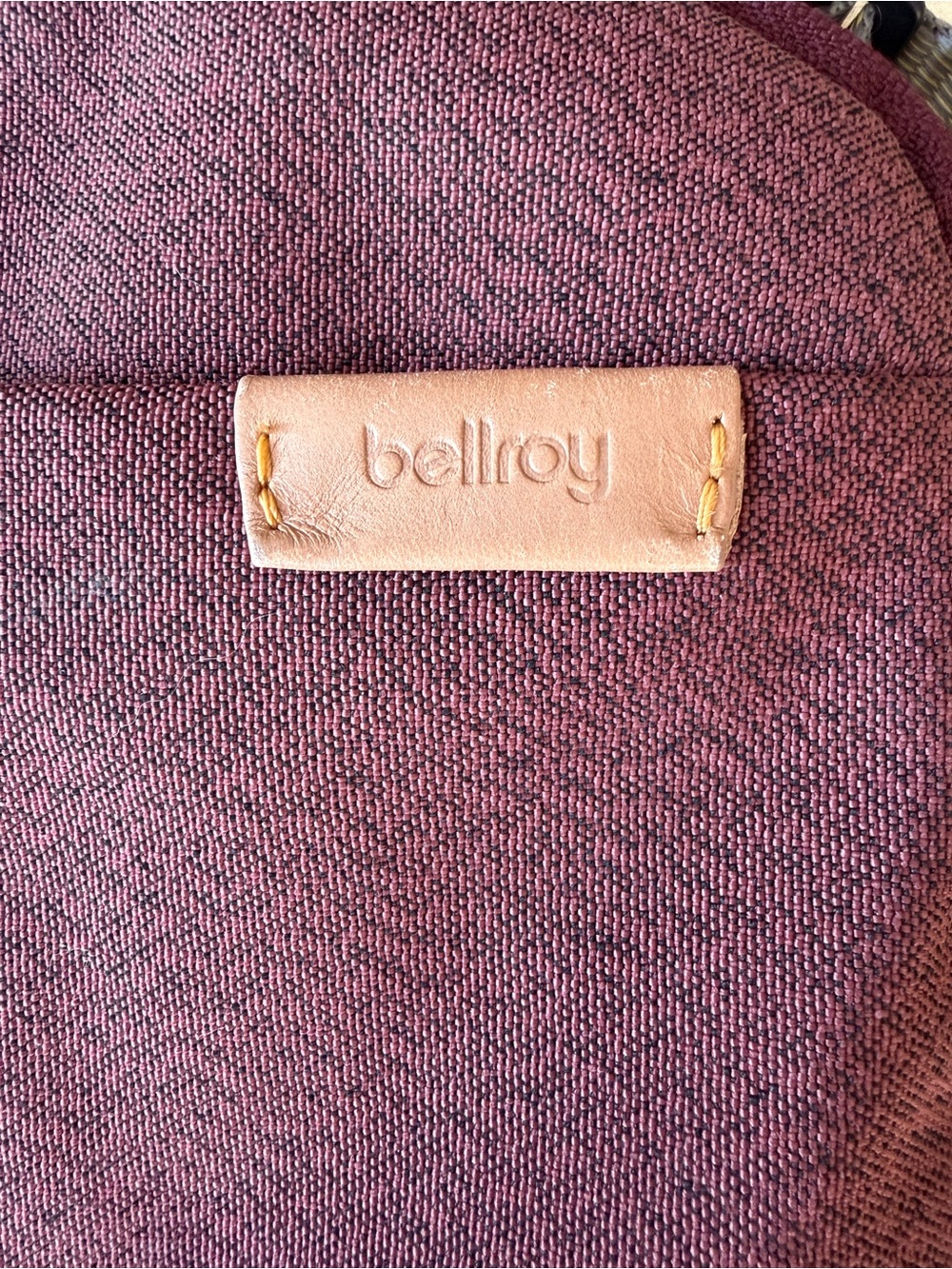 Bellroy 8”x6” Crossbody City Pouch purse, Burgundy Fabric and Leather Trim - Picture 9 of 11